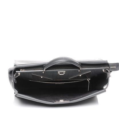 Fendi Calfskin Monster Eyes Large Mens Peekaboo Iconic Essential Satchel Black 6 of 9