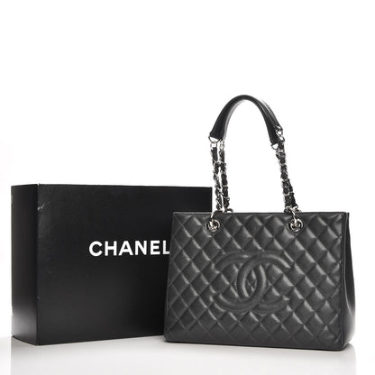 Chanel Caviar Quilted Grand Shopping Tote GST Dark Grey 8 of 8