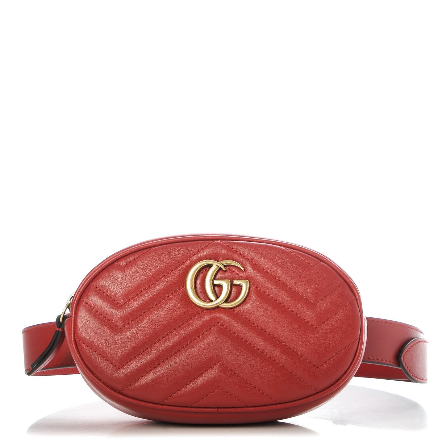 Calfskin Matelasse GG Marmont Belt Bag 85 34 Hibiscus Red