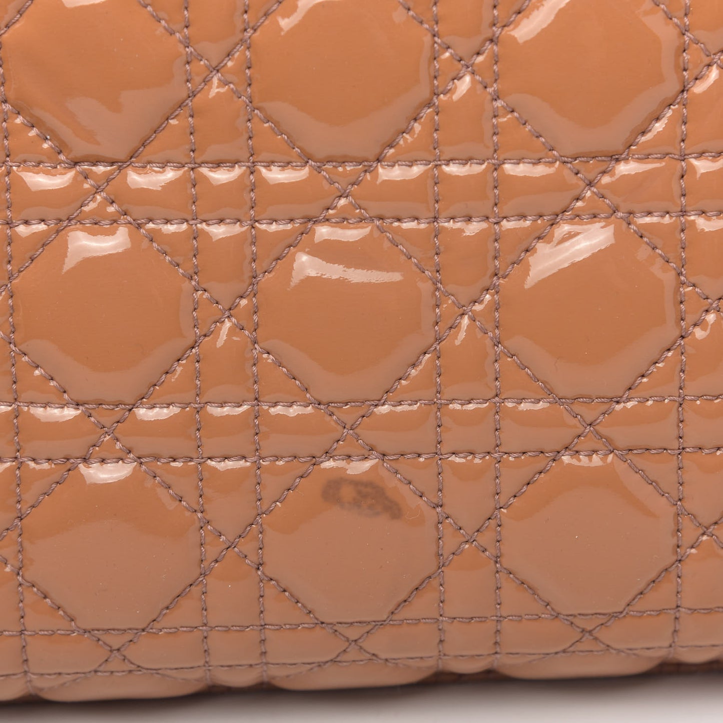 Patent Cannage Medium Dior Soft Shopping Tote Brown