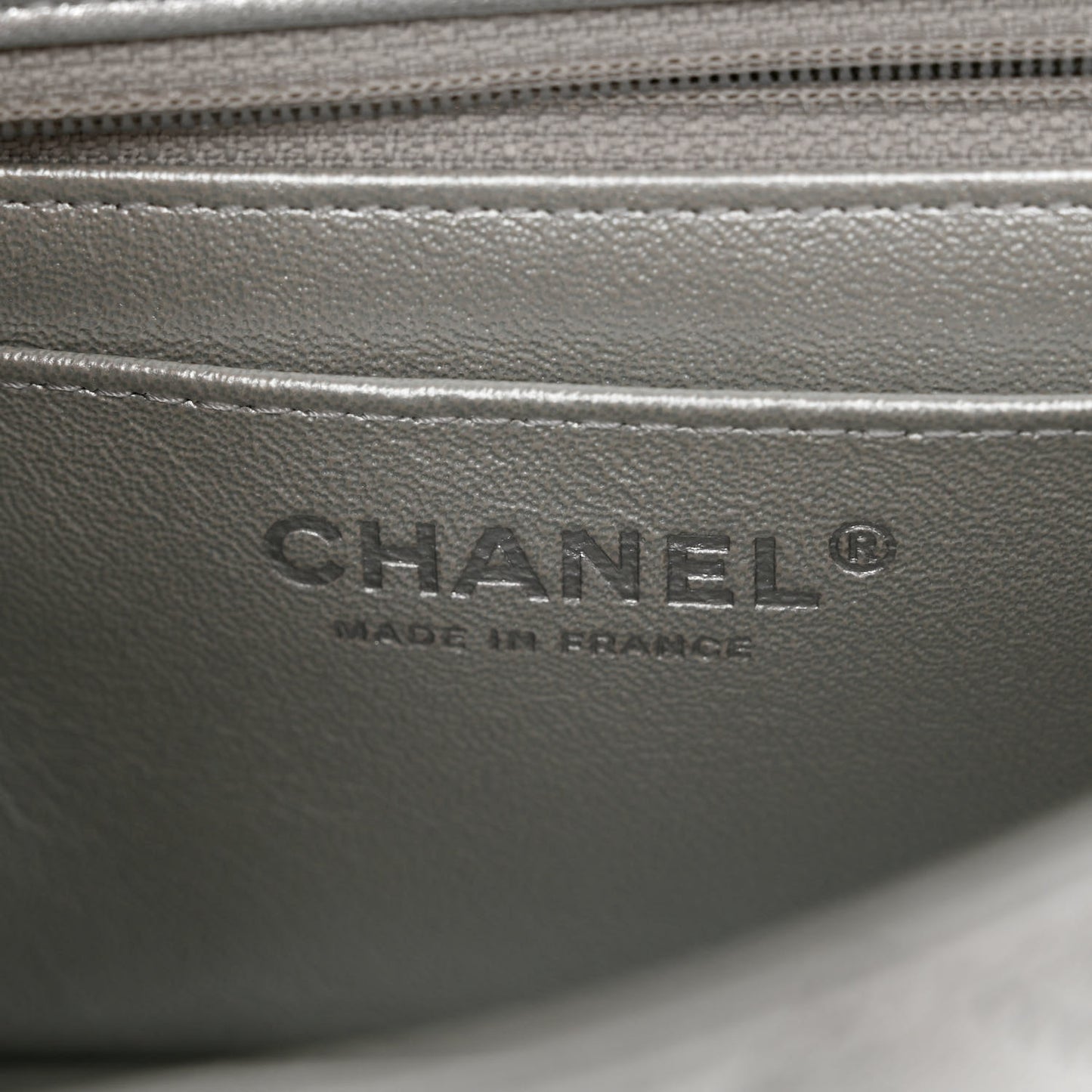 Metallic Lambskin Quilted Mini Rectangular Flap Silver