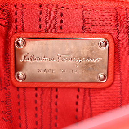Salvatore Ferragamo Grained Calfskin Sofia Satchel Red 6 of 9