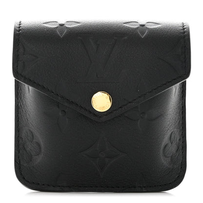 Louis Vuitton Calfskin Monogram Embossed Utility Coin Purse Black 1 of 6