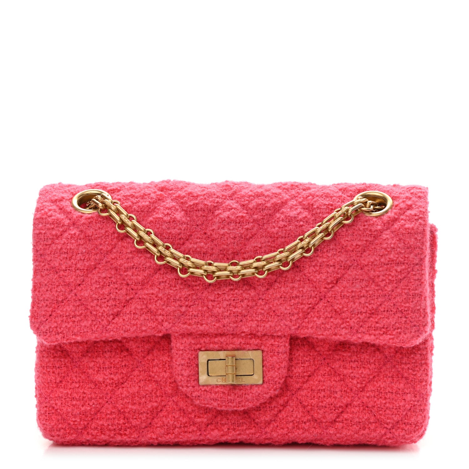 Chanel Tweed Quilted 2.55 Reissue Mini Flap Pink 1 of 10