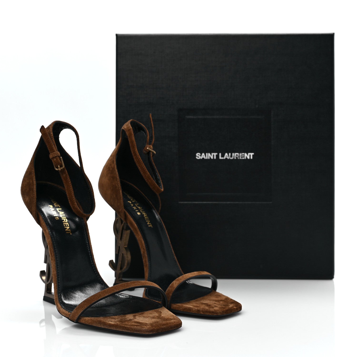 Saint Laurent Suede Calfskin Opyum 110 Sandals 37.5 Cachemere Gold 7 of 7