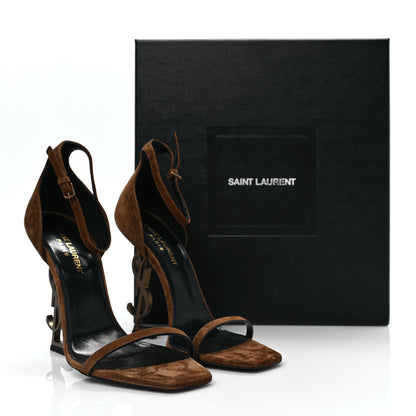 Saint Laurent Suede Calfskin Opyum 110 Sandals 37.5 Cachemere Gold 7 of 7