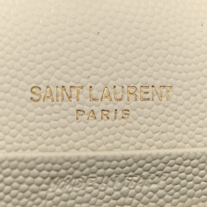 Saint Laurent Grain De Poudre Matelasse Chevron Monogram Chain Wallet Crema Soft 8 of 14
