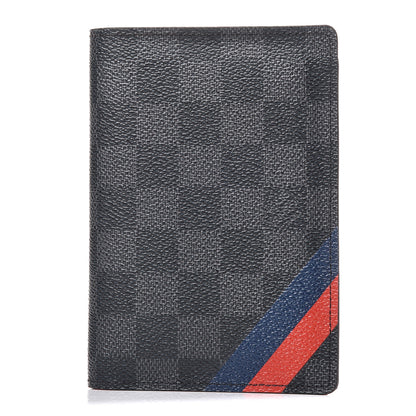Louis Vuitton Damier Graphite My LV Heritage Passport Cover Blue Marine Rouge 1 of 7