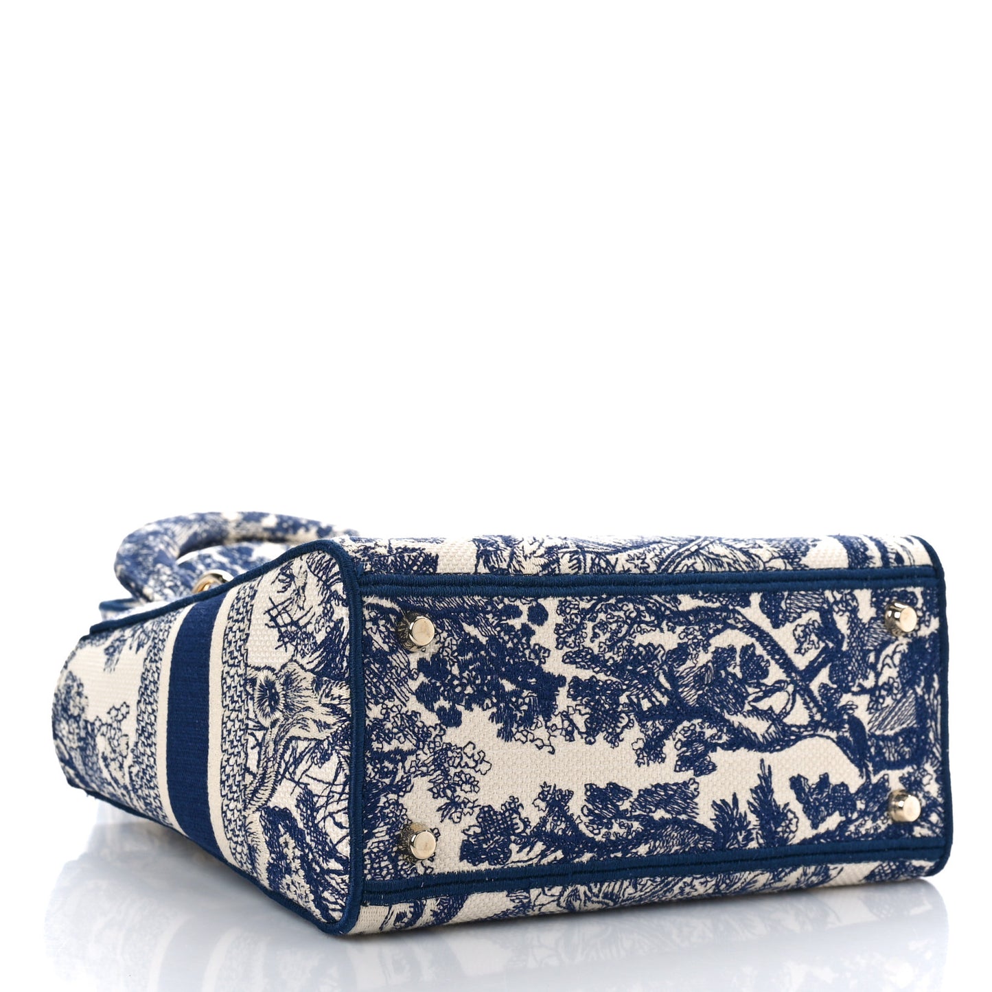 Canvas Toile De Jouy Embroidered Medium Lady D-Lite Navy