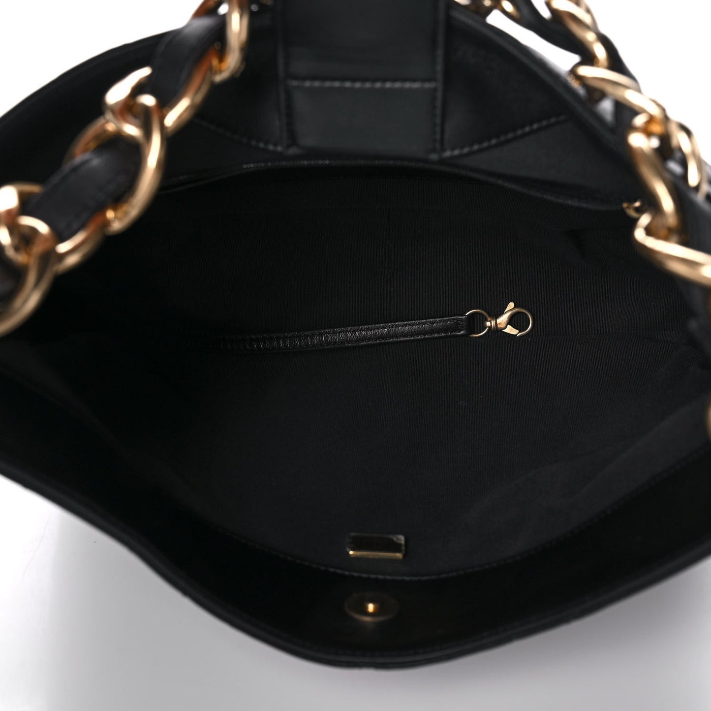 Lambskin Quilted Large CC Funky Town Hobo Black