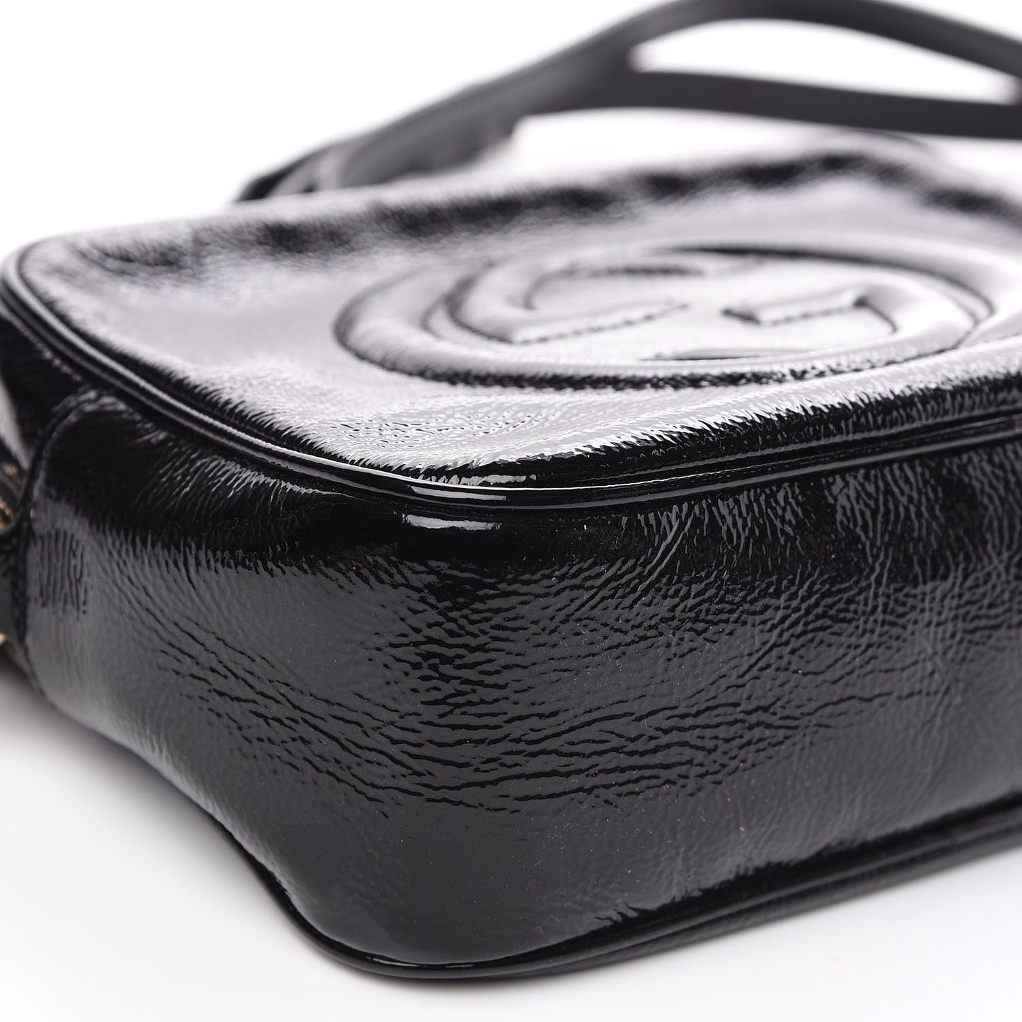 Soft Patent Small Soho Disco Bag Black
