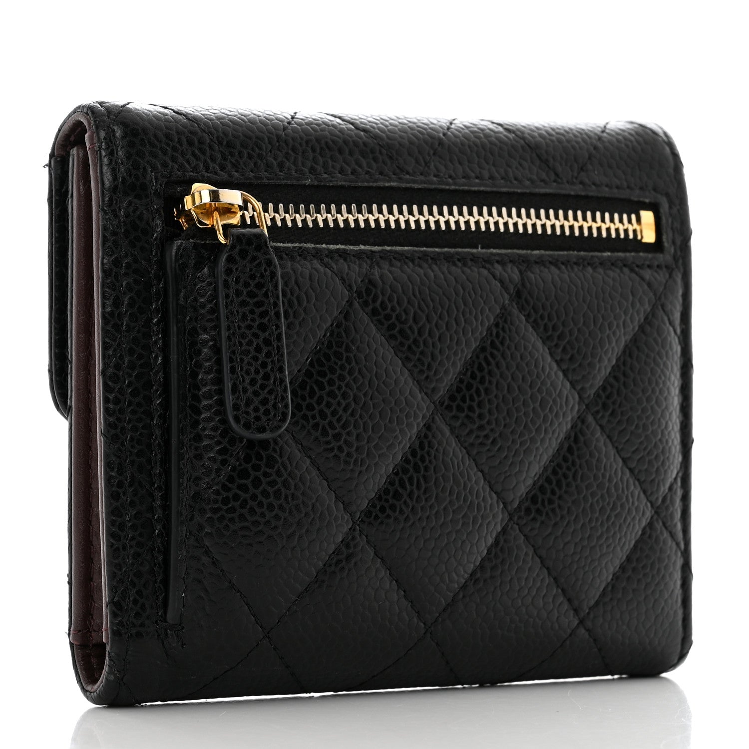 Chanel Caviar Quilted Compact Flap Wallet Black 3 of 8