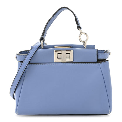 Fendi Shiny Nappa Micro Peekaboo Iconic Satchel Nebula 2 of 19