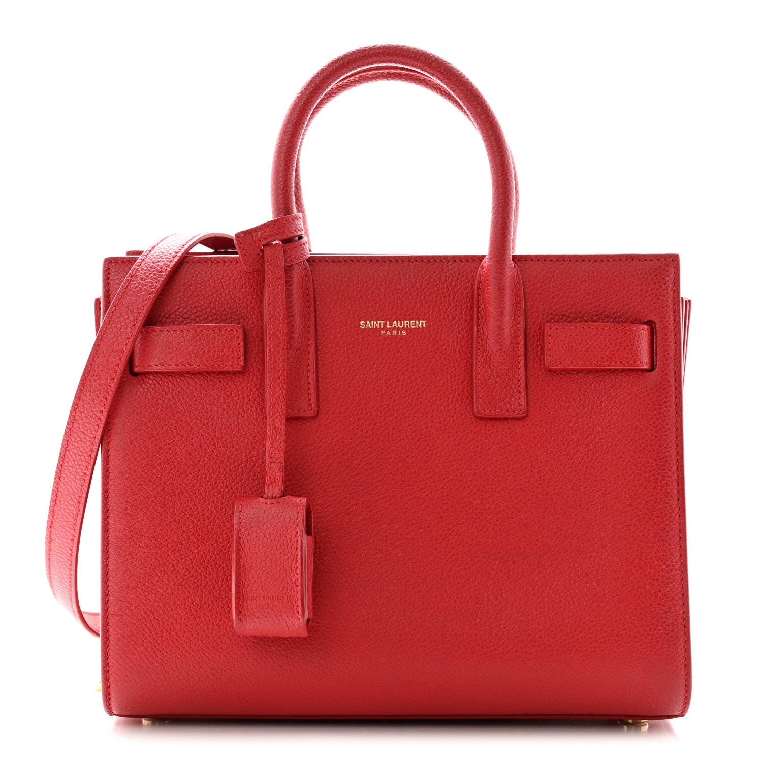 Saint Laurent Grained Calfskin Nano Sac De Jour Lipstick Red 1 of 12