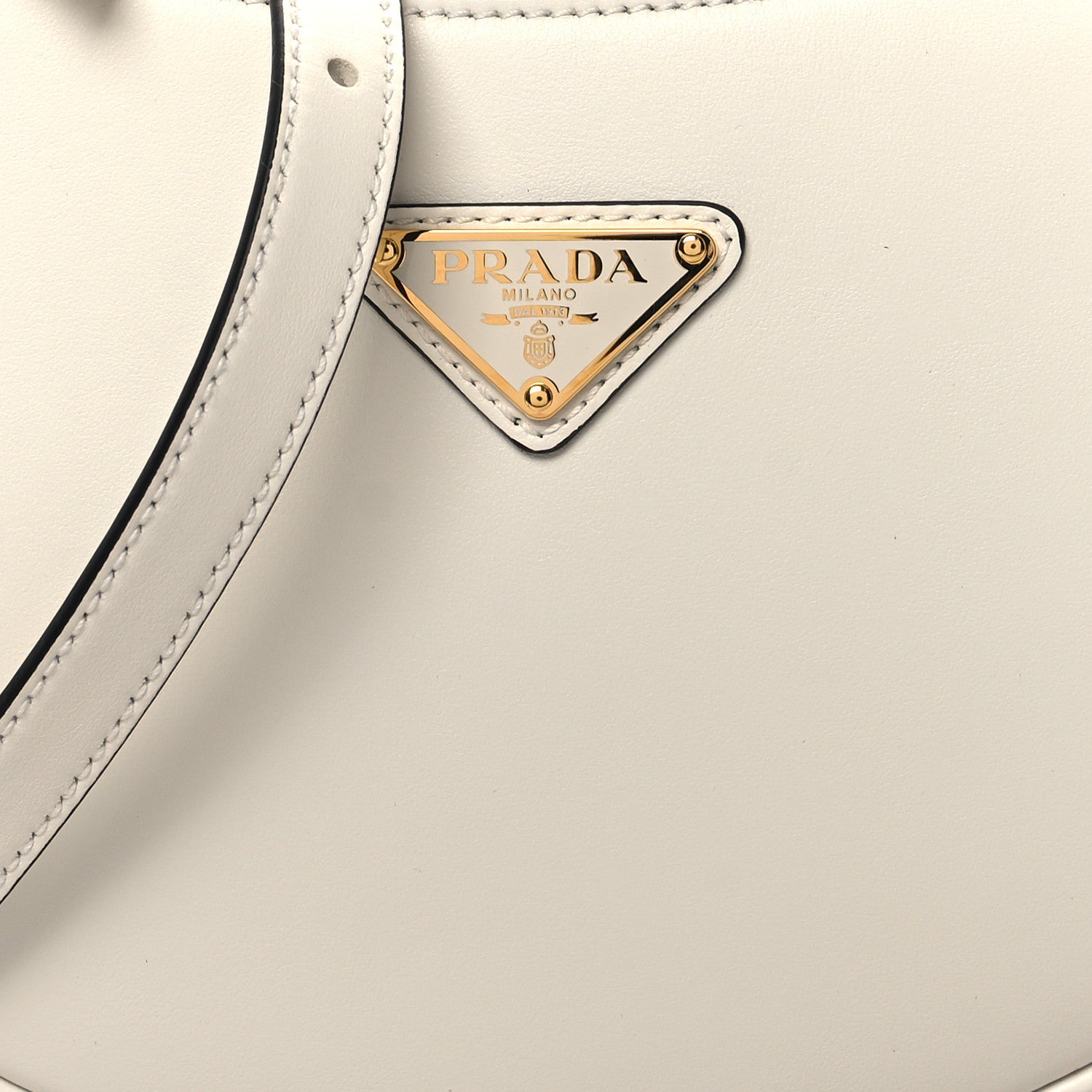 Prada Soft Calfskin Arque Shoulder Bag White 7 of 10