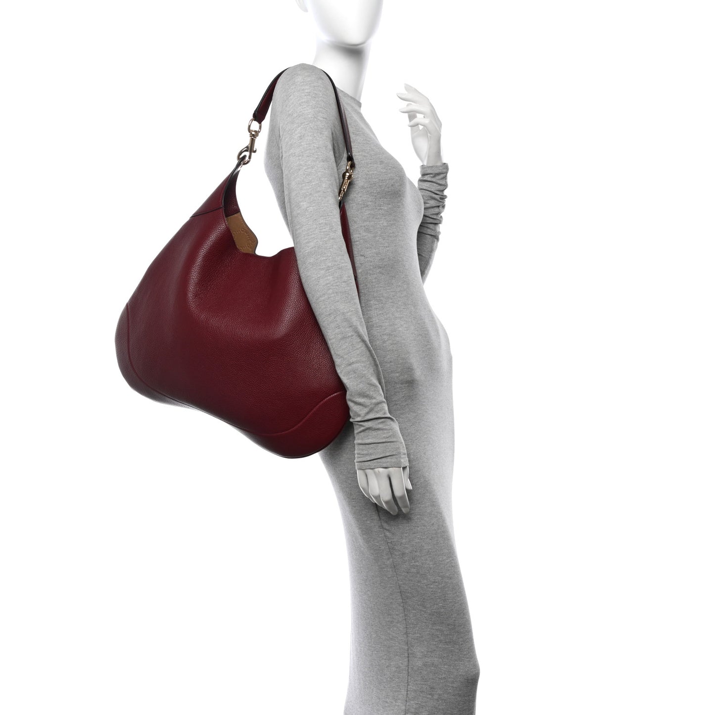 Soft Grained Calfskin Maxi B Hobo Rosso