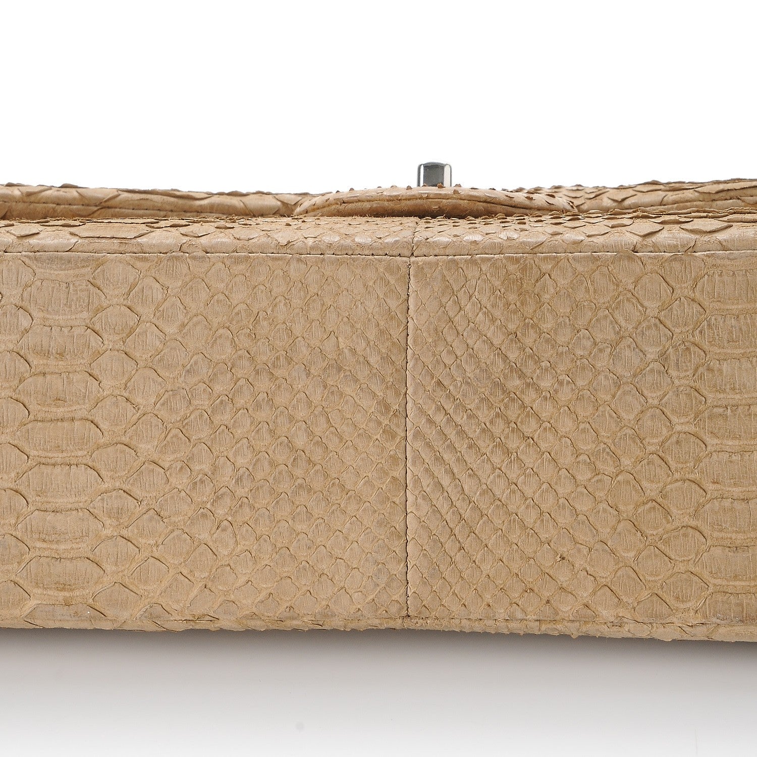 Chanel Python Jumbo Double Flap Beige 12 of 15