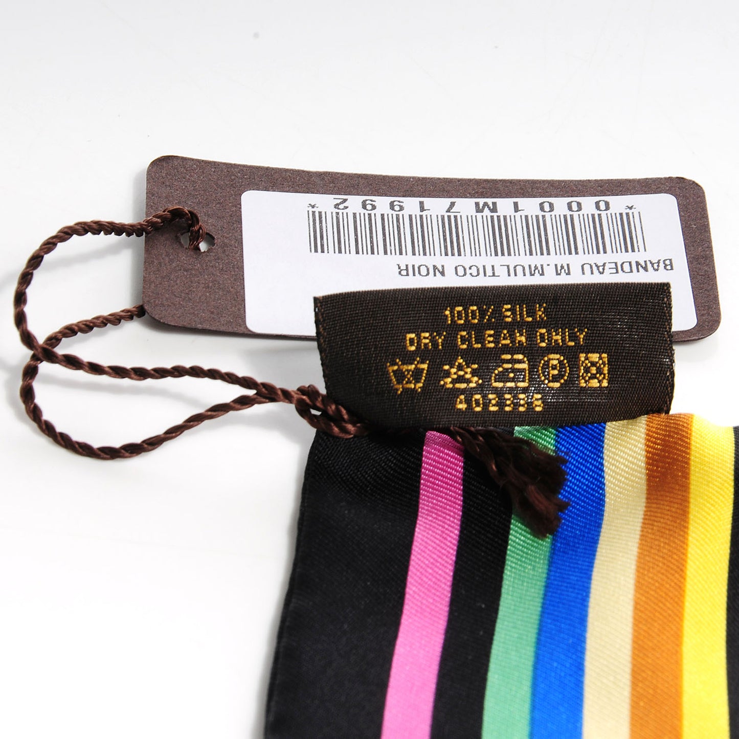 Silk Monogram Multicolor Bandeau Black