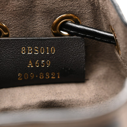 Fendi Vitello Liberty F is Fendi Bi-Color FF 1974 Embossed Mini Mon Tresor Bucket Bag Maya Black 7 of 11