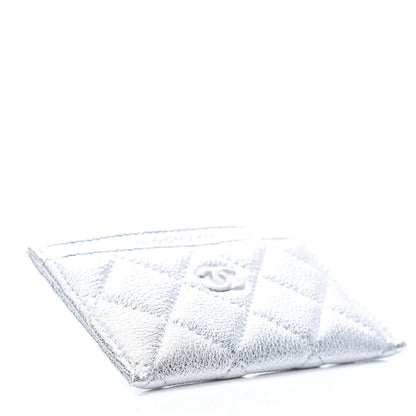 Chanel Metallic Lambskin Quilted Card Holder Silver 4 of 9