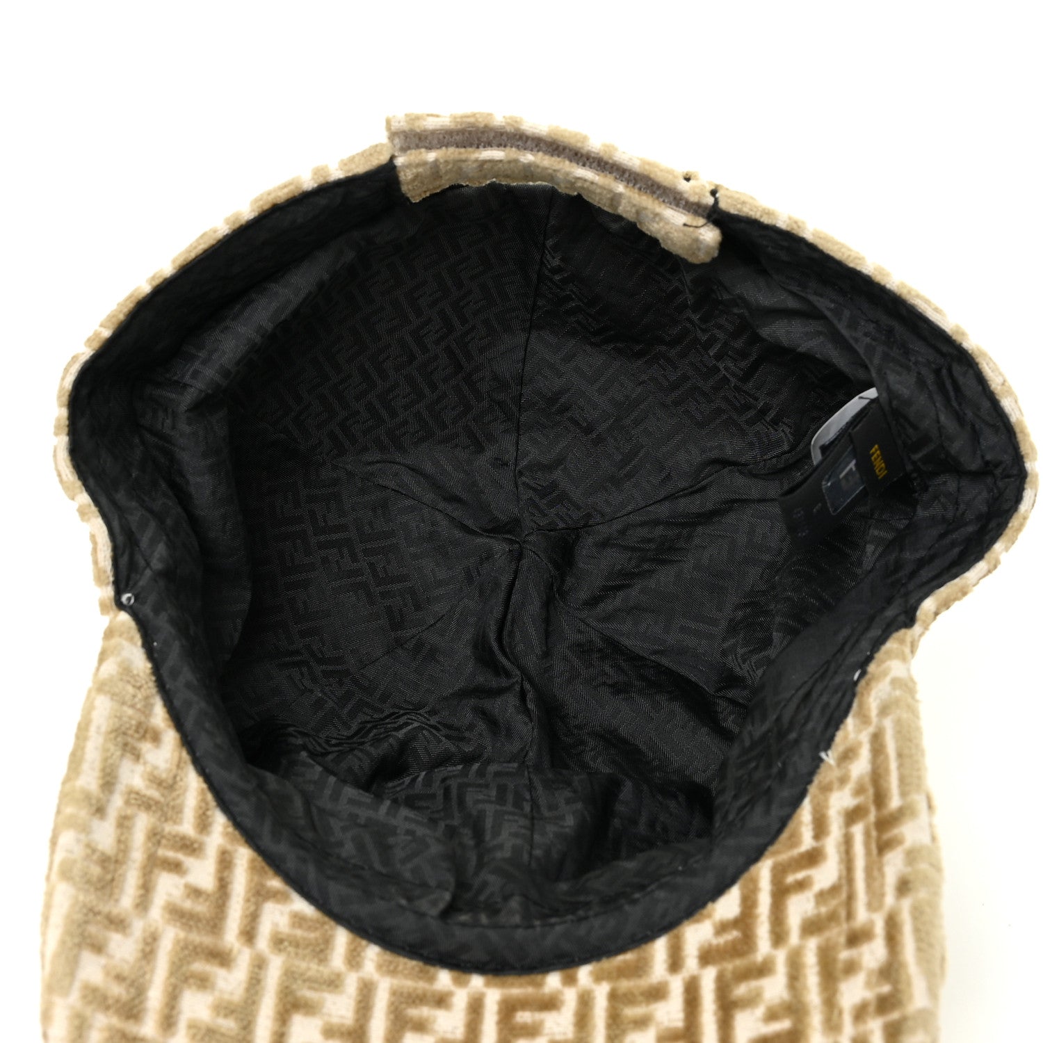 Fendi Velvet Jacquard FF Baseball Hat Camello Beige 5 of 6