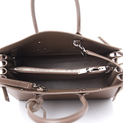 Saint Laurent Grained Calfskin Topstitch Small Classic Sac De Jour Taupe 5 of 14