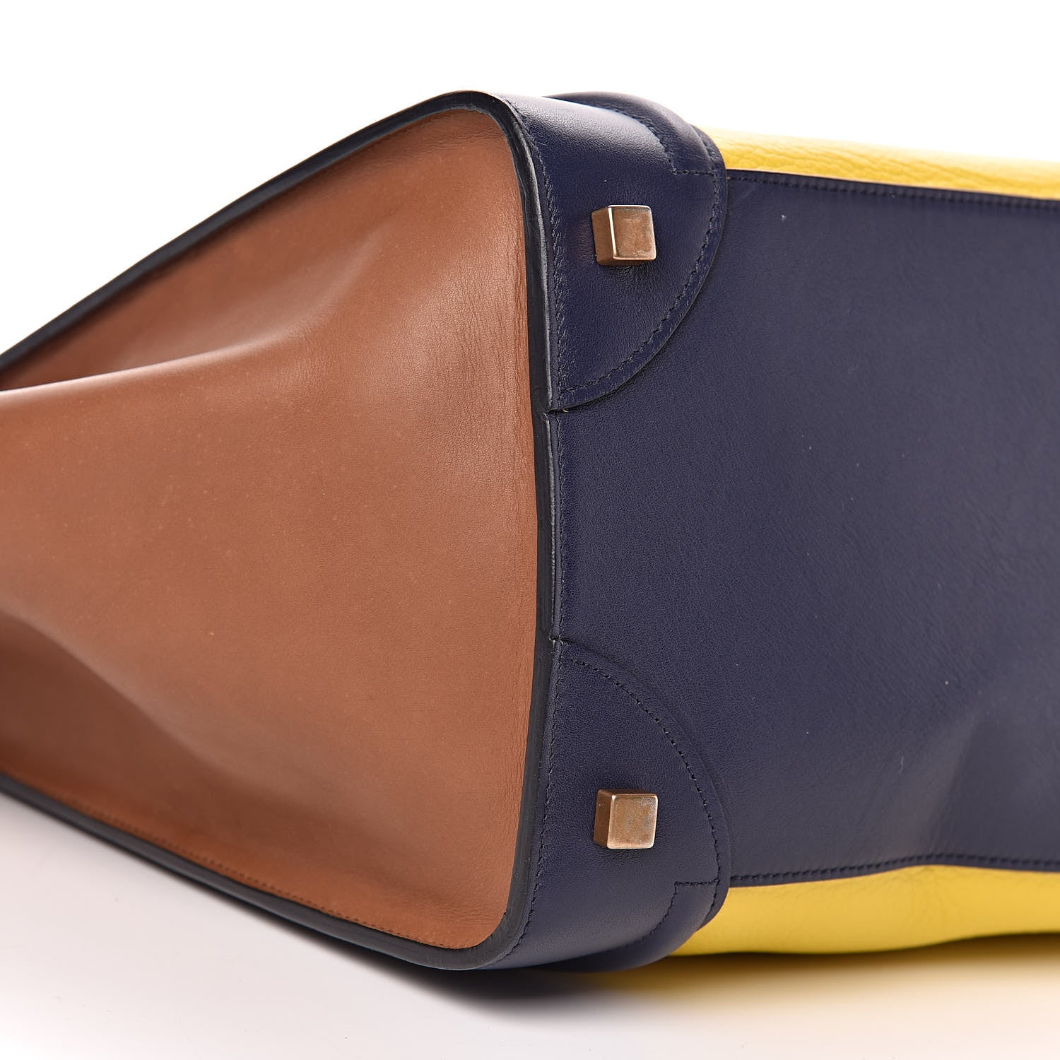 Celine Smooth Drummed Calfskin Mini Tri-Color Luggage Yellow 9 of 11