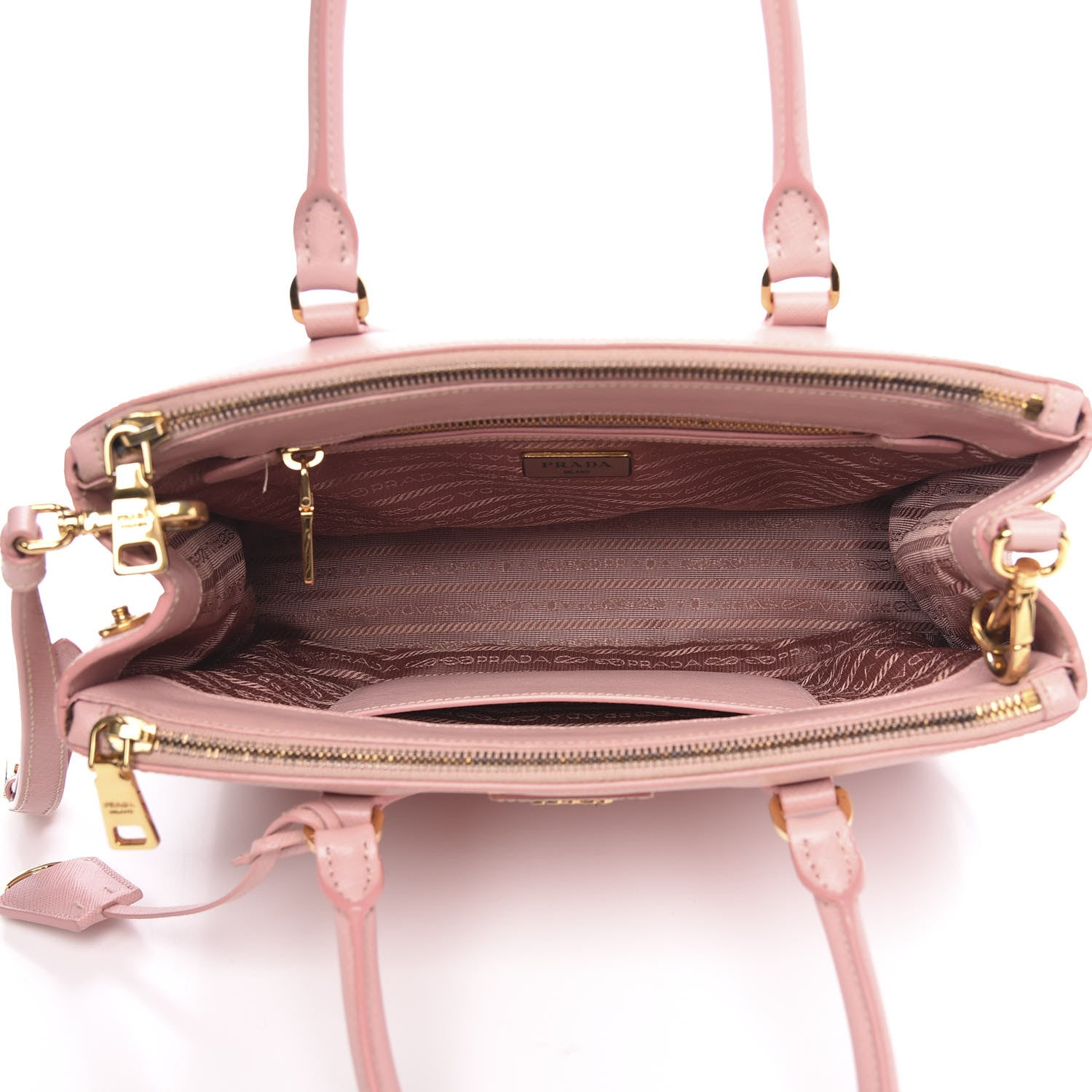 Prada Saffiano Small Galleria Double Zip Tote Orchidea 5 of 14