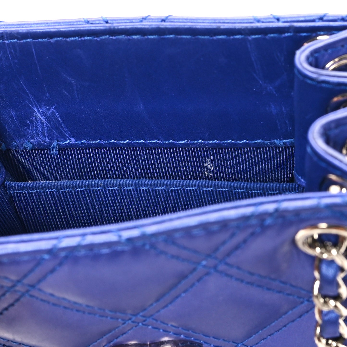Calfskin Quilted Crossbody CC Phone Holder Dark Blue