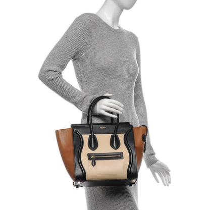 Celine Satin Calfskin Micro Tri-Color Luggage Seashell 2 of 8