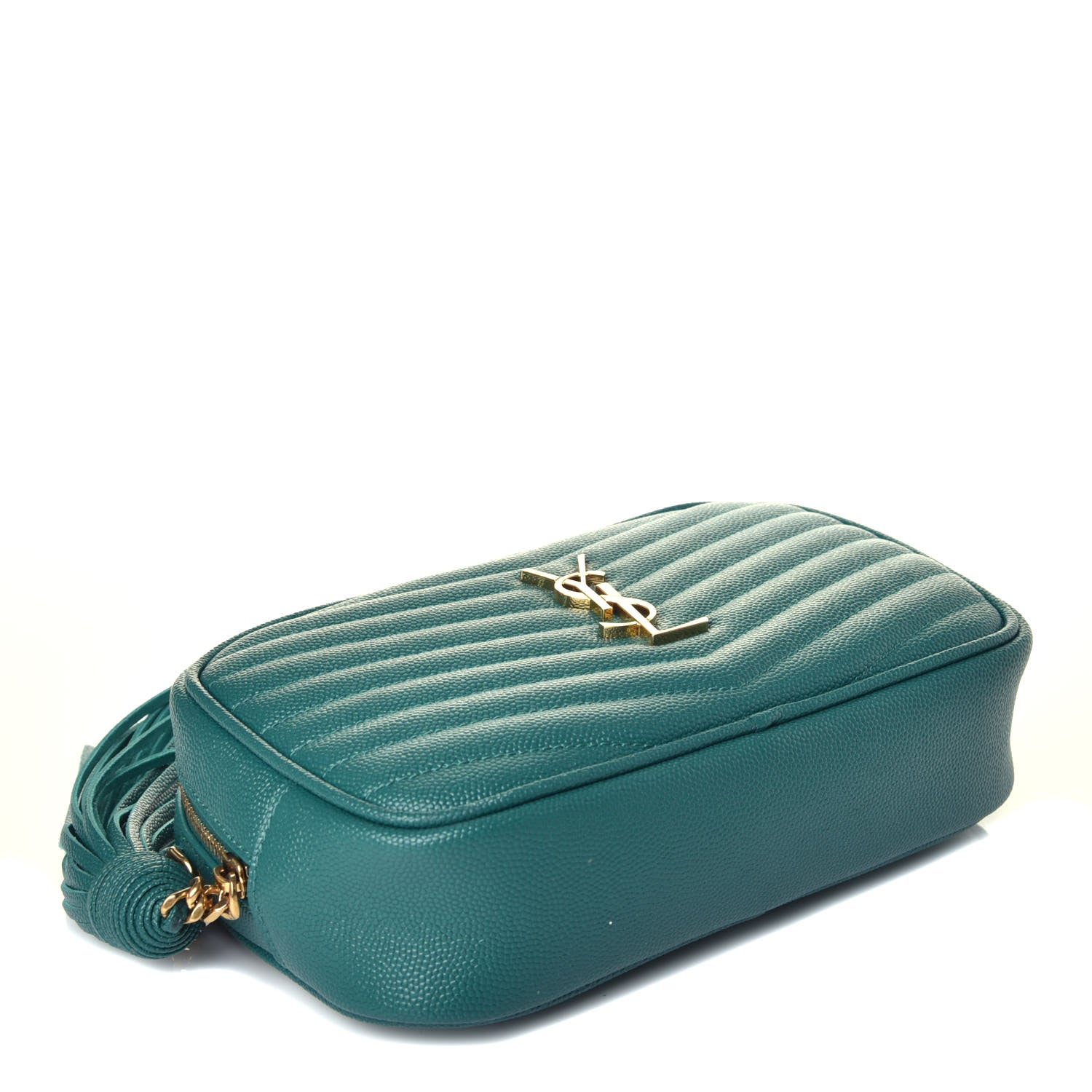 Saint Laurent Grain De Poudre Matelasse Monogram Mini Lou Camera Bag Brilliant Grass 4 of 10
