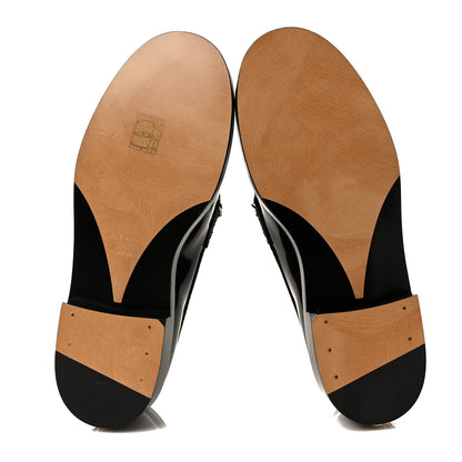 Chanel Shiny Calfskin Logo Loafers 37.5 Black 6 of 8
