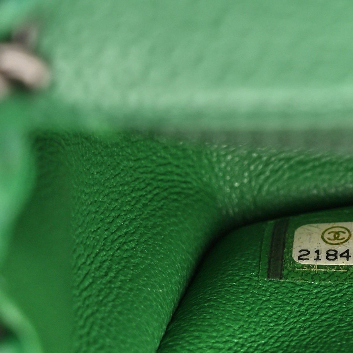 Caviar Quilted Mini Rectangular Flap Green