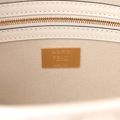 Fendi Canvas Vitello King Extra Strap FF Embroidered Baguette White Ice 6 of 10