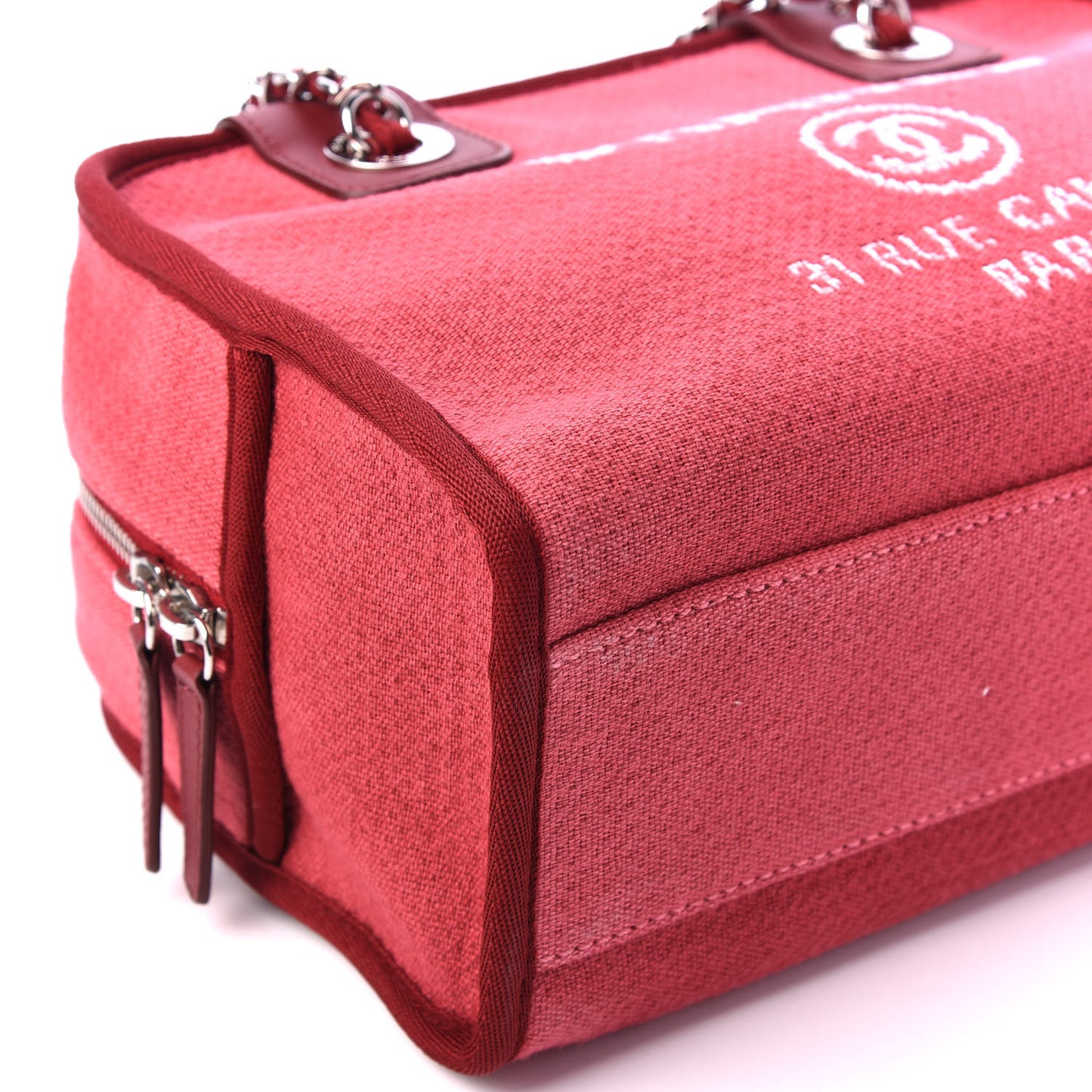 Canvas Deauville Small Bowling Bag Dark Pink