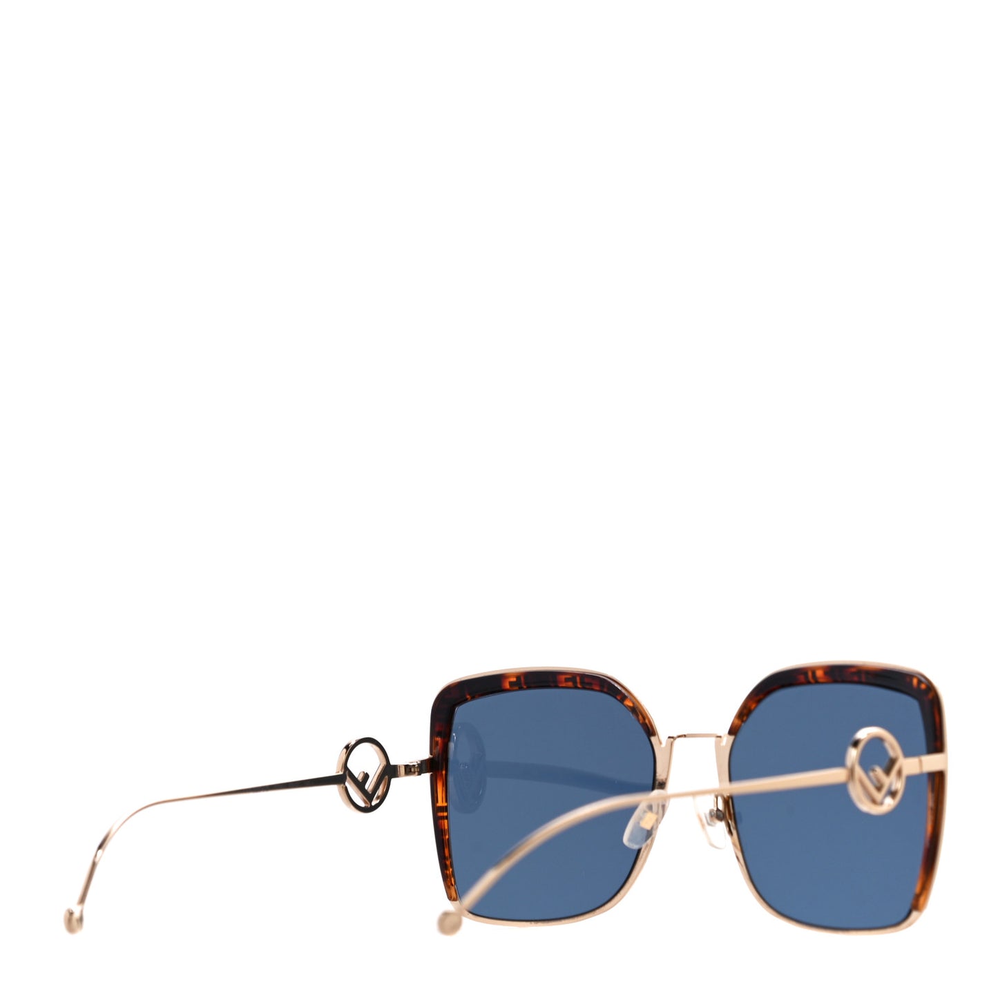 Metal Acetate F is Fendi FF Square Sunglasses FF 0294/S Blue Havana