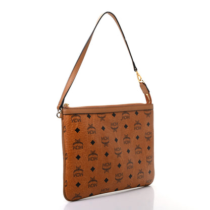 MCM Visetos Liz Shopper Tote Pouch Cognac 3 of 10