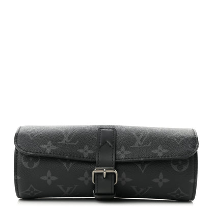Louis Vuitton Monogram Eclipse 3 Watch Travel Case 3 of 7