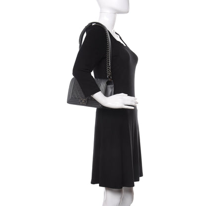 Chanel Calfskin Quilted Medium Boy Flap Dark Grey 2 of 10