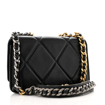 Chanel Lambskin Quilted Chanel 19 Wallet On Chain WOC Black 3 of 14