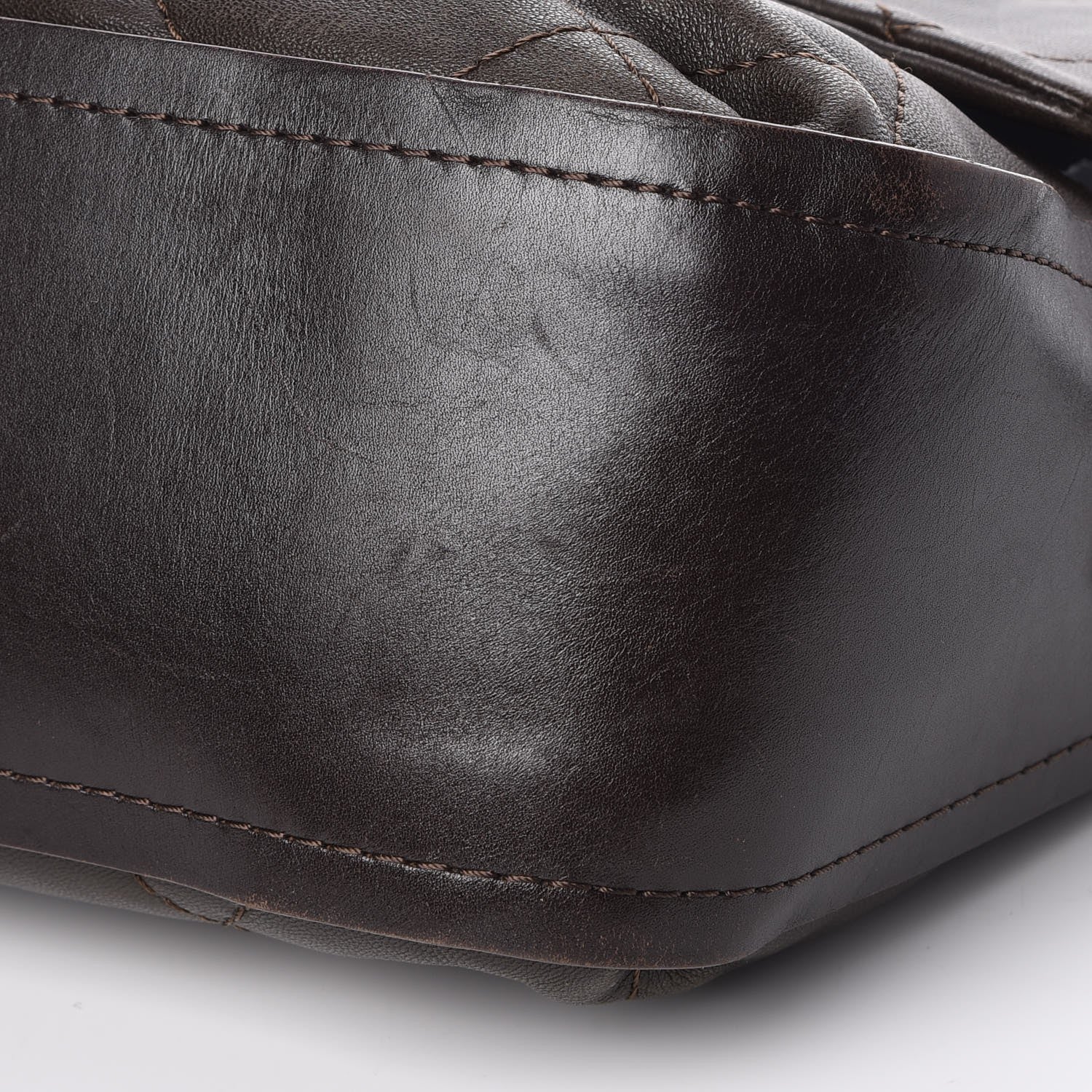 Chanel Lambskin Stitched Messenger Bag Brown 16 of 16