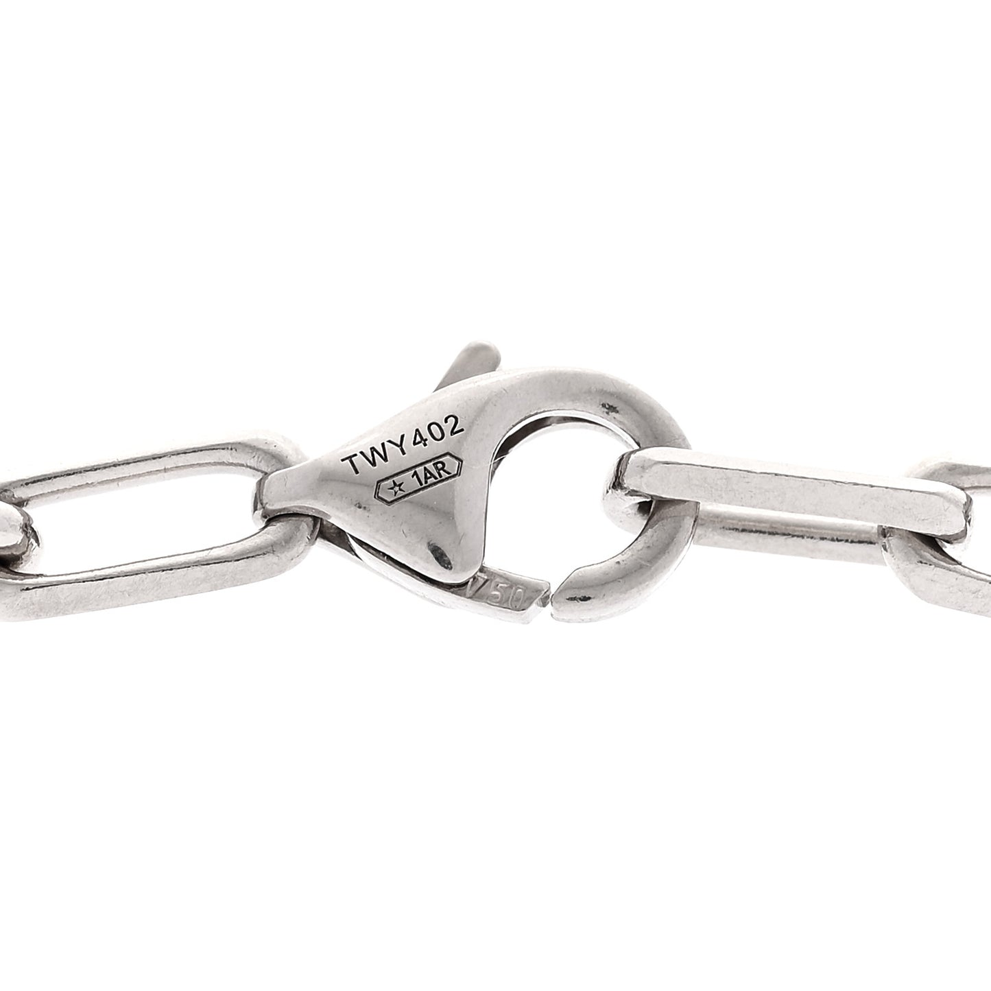 18K White Gold SM Santos De Cartier Link Necklace
