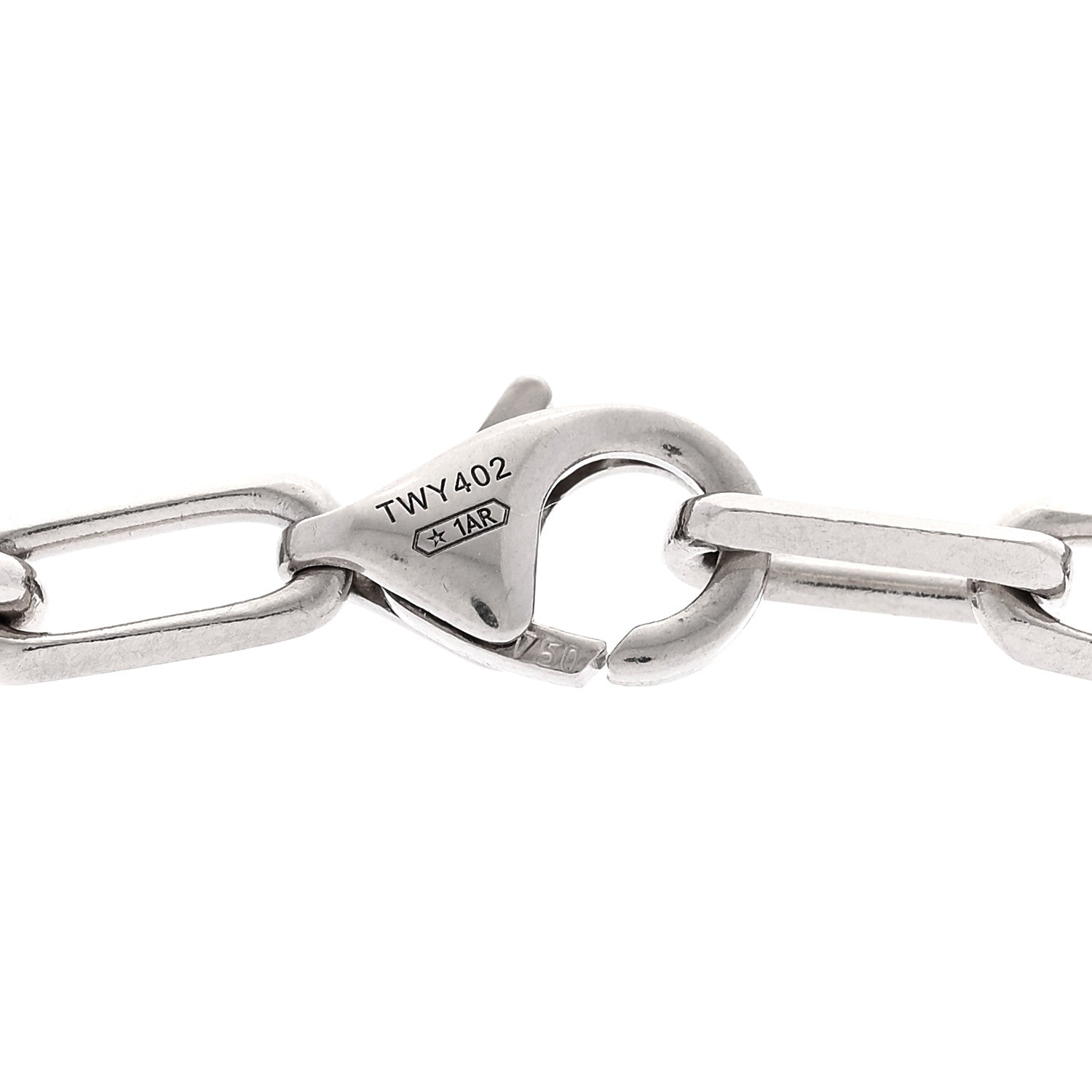 Cartier 18K White Gold SM Santos De Cartier Link Necklace 5 of 6