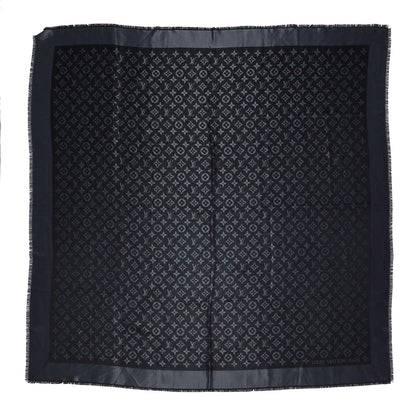 Louis Vuitton Silk Lurex Wool Monogram Shine Shawl Black 1 of 4