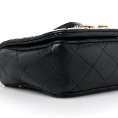 Chanel Lambskin Quilted Crystal CC Mini Flap Black 8 of 13