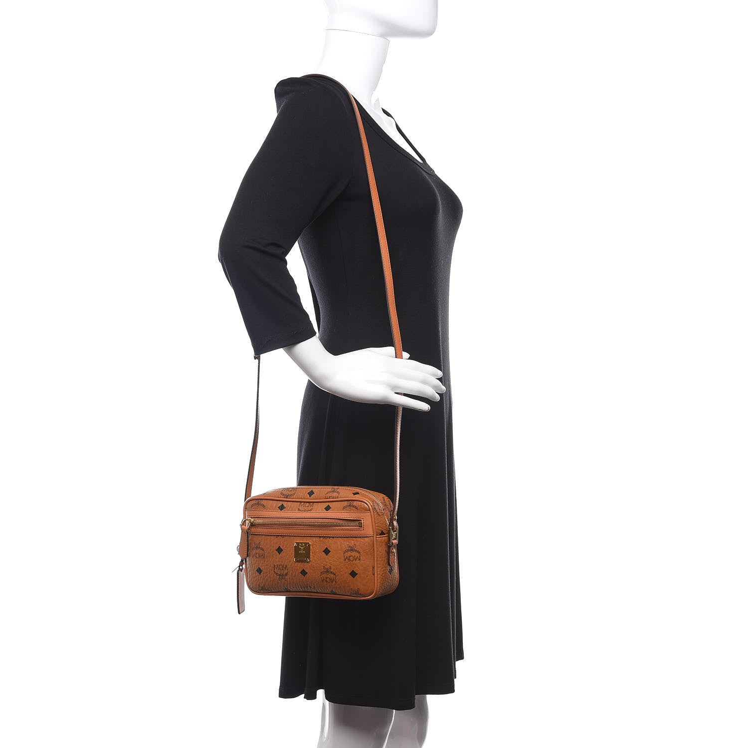 MCM Visetos Heritage Crossbody Bag Cognac 2 of 10
