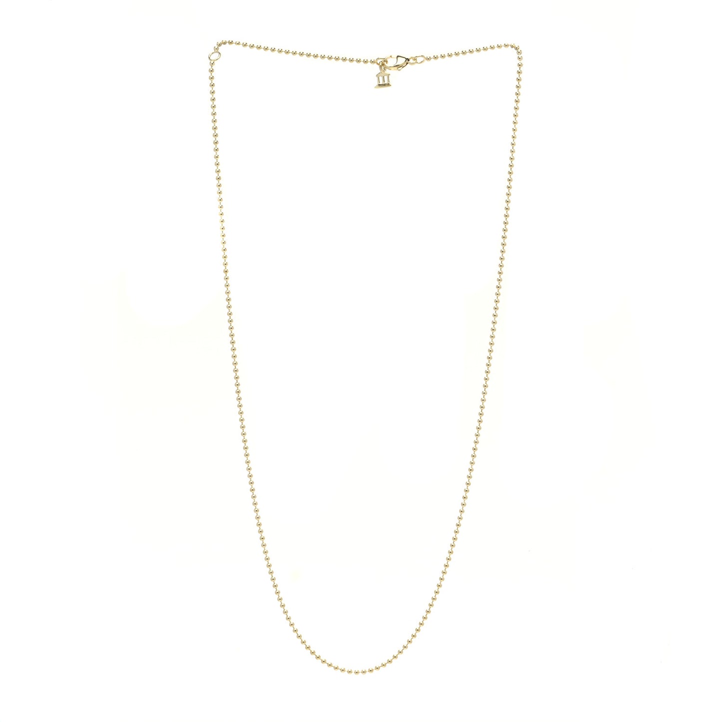 18K Yellow Gold Ball Chain Necklace 18"