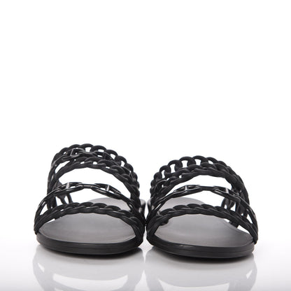 Hermes Rubber Chaine d'Ancre Nude Sandals 38 Black 2 of 8
