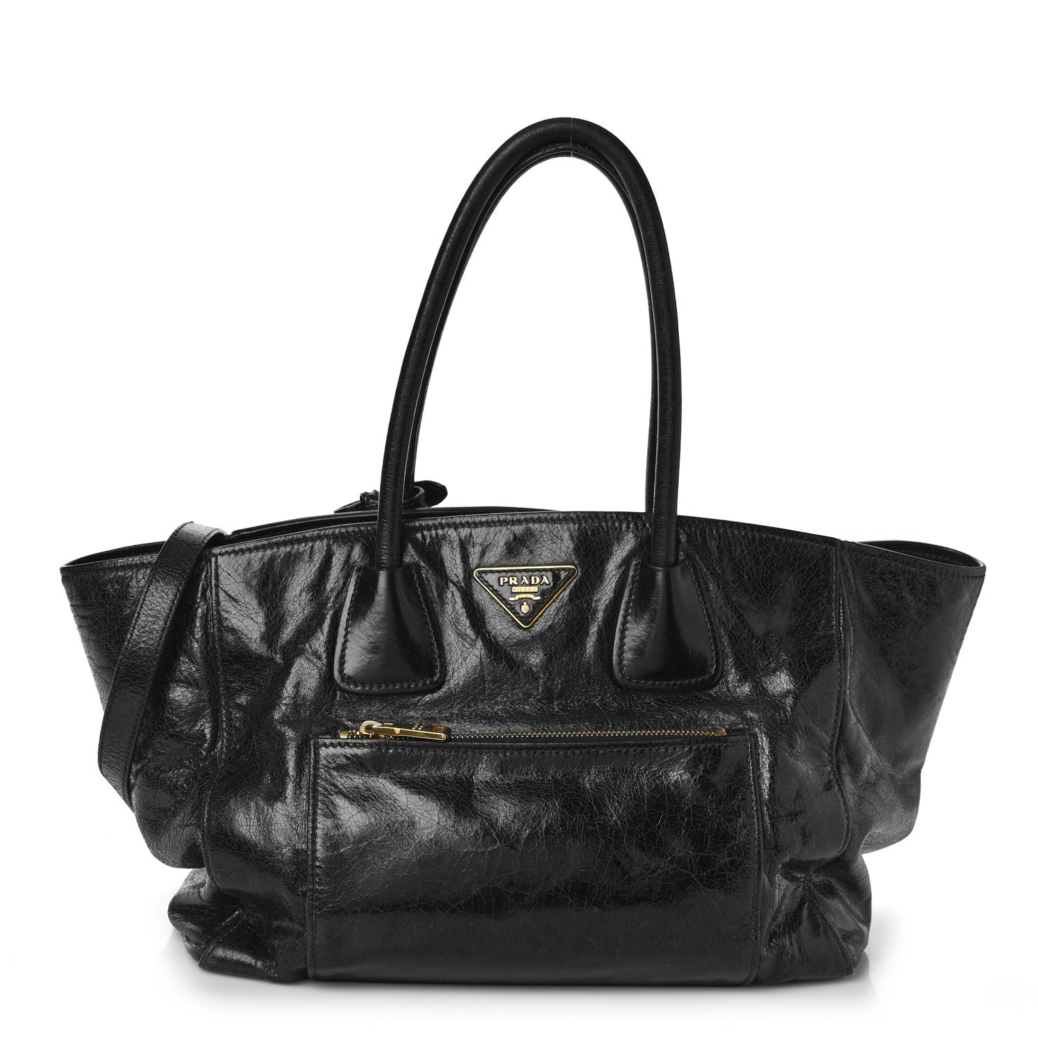 Prada Vitello Shine Tote Black 1 of 9
