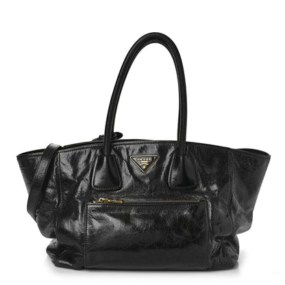 Prada Vitello Shine Tote Black 1 of 9